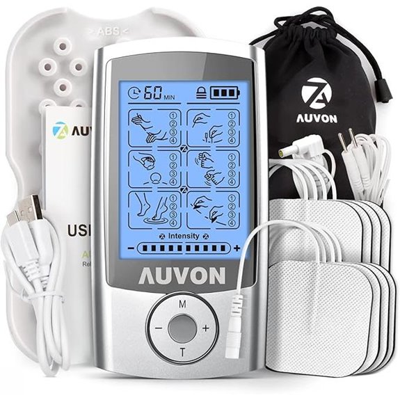 Auvon Tens Unit With 24 Modes 8 Pads